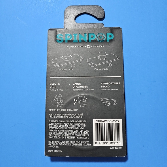 SpinPop: Pop-Up Phone Holder & Stand - ROSE GOLD MANDALA - Picture 3 of 4